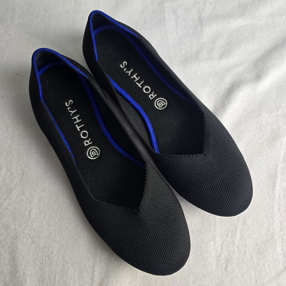 Rothy's Round Toe Ballet Flats Womens 11 Black Comfort Work Travel